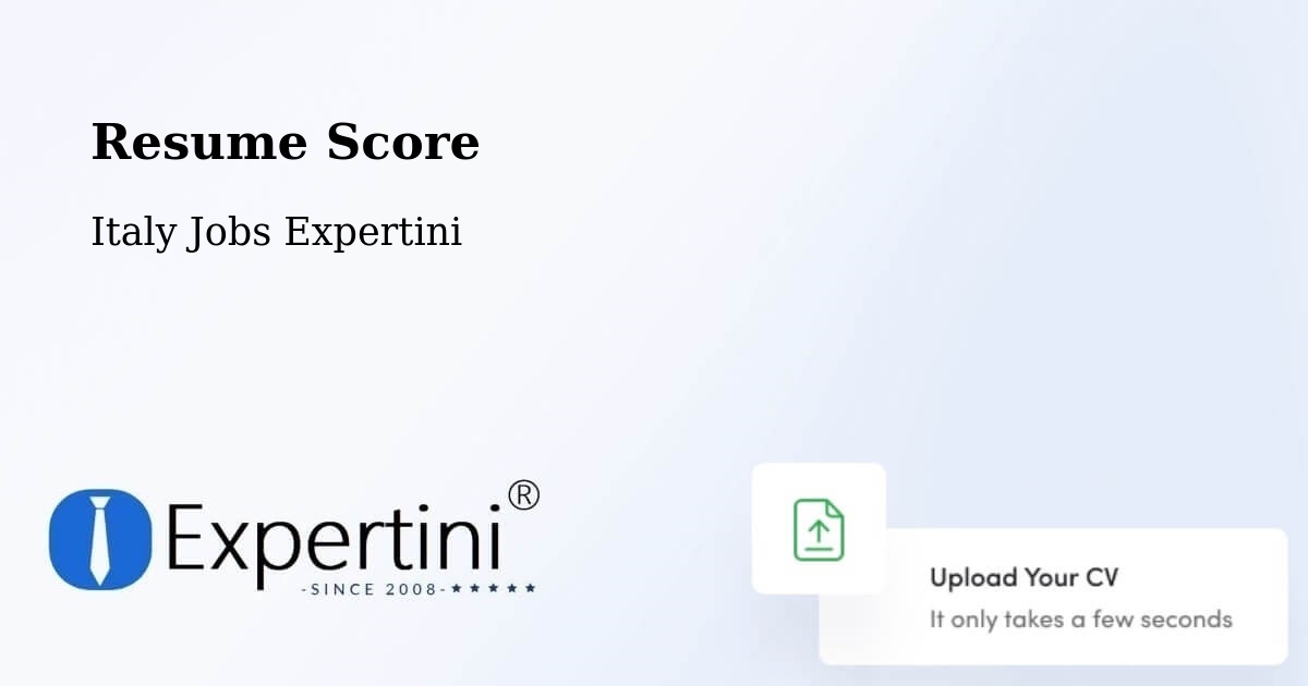 Resume Score & Job Description Match Tool – Suisio - Italy Jobs Expertini